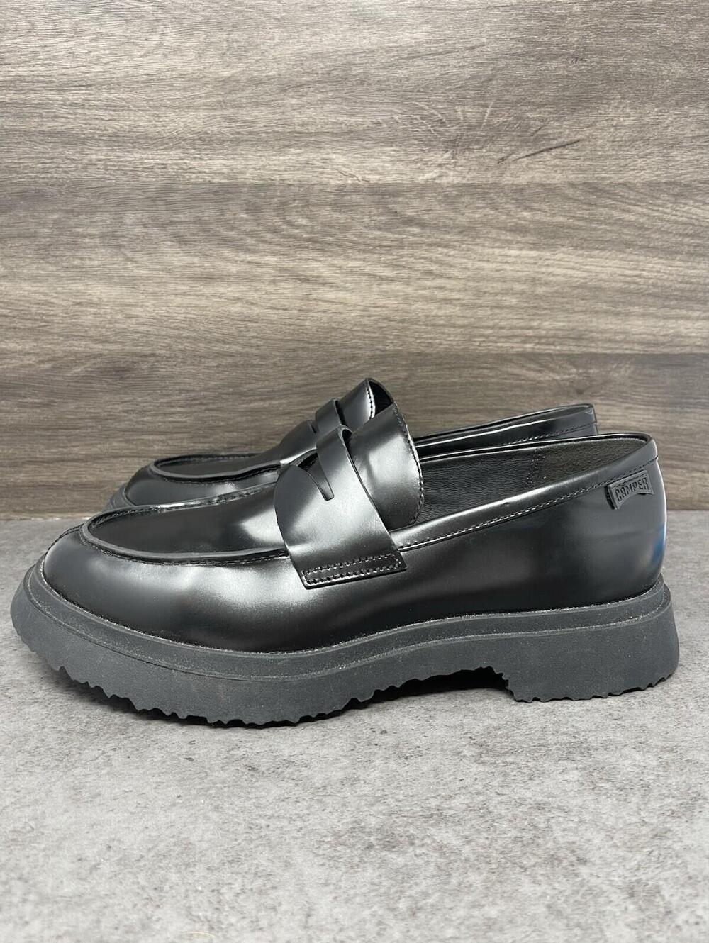CAMPER Walden Loafer Shoes Size 43 (Mens 10) Black Leather Lug Chunky Sole